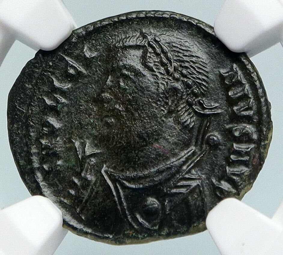 LICINIUS I Authentic Ancient 313AD Heraclea Roman Coin JUPITER EAGLE NGC i89725