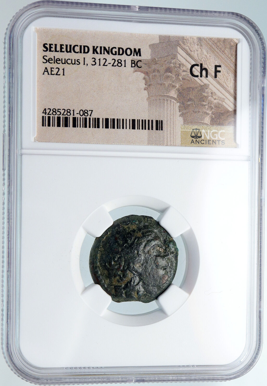 SELEUKOS I Nikator 300BC Authentic Ancient SELEUKID Greek Coin ATHENA NGC i89569