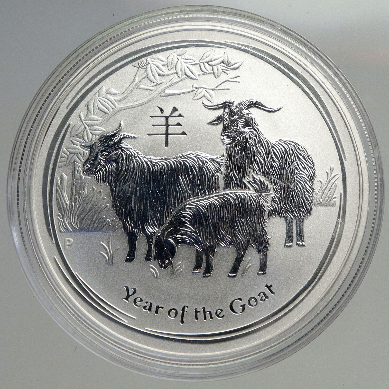 2015 AUSTRALIA Huge Elizabeth II Chinese Zodiac Goat Silver Dollar Coin i93765