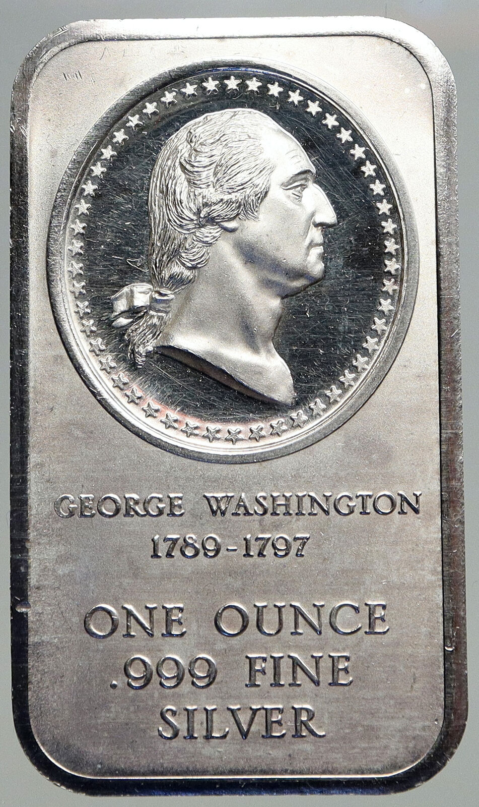 UNITED STATES BI-CENTENNIAL Pres George Washington 1OZ Silver BAR Medal i93794