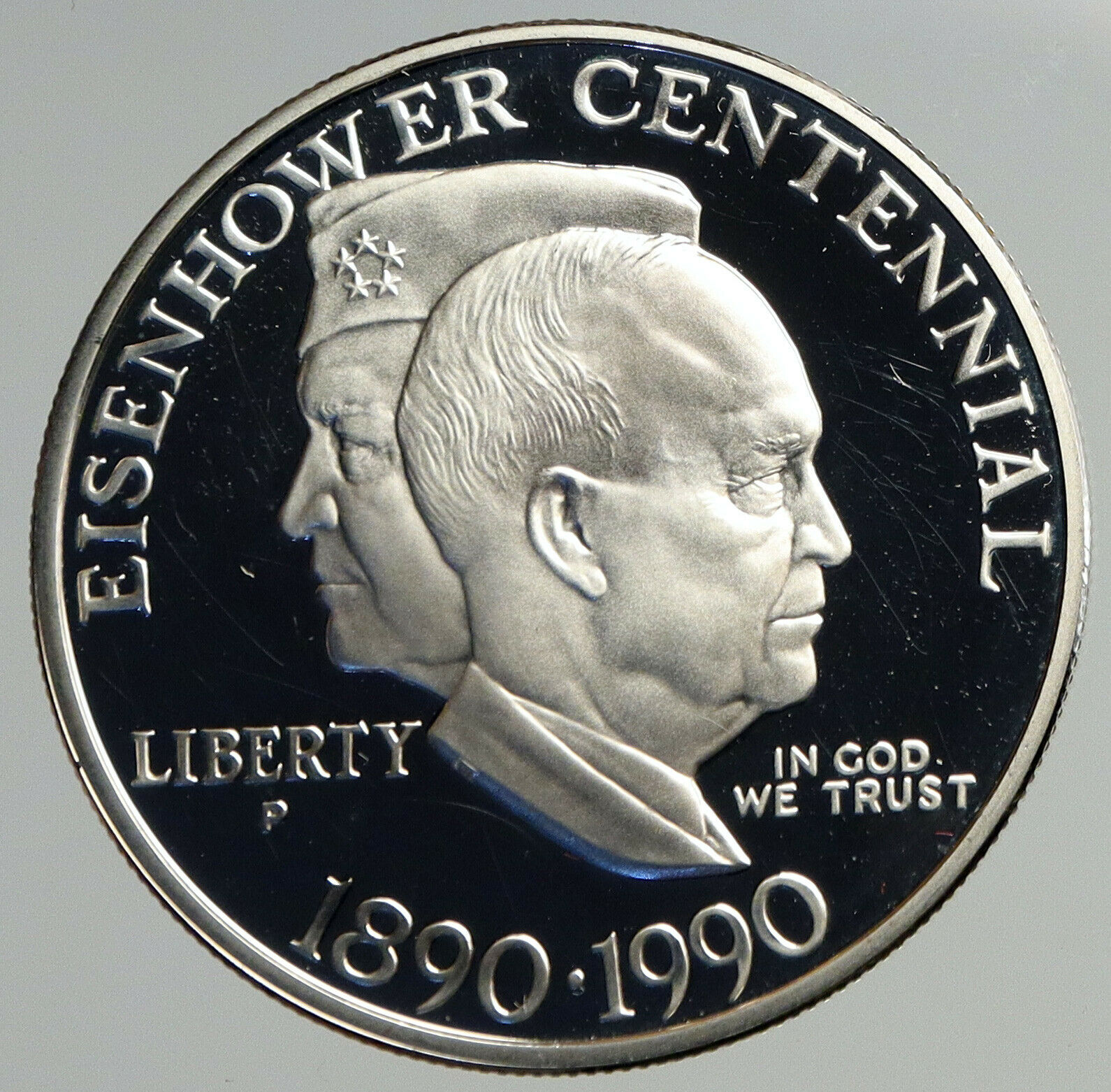 1990 UNITED STATES USA General & President EISENHOWER Proof Silver $ Coin i93812