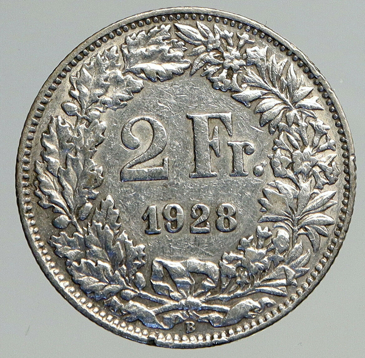 1928B SWITZERLAND - SILVER 2 Francs Coin HELVETIA Symbolizes SWISS Nation i93809