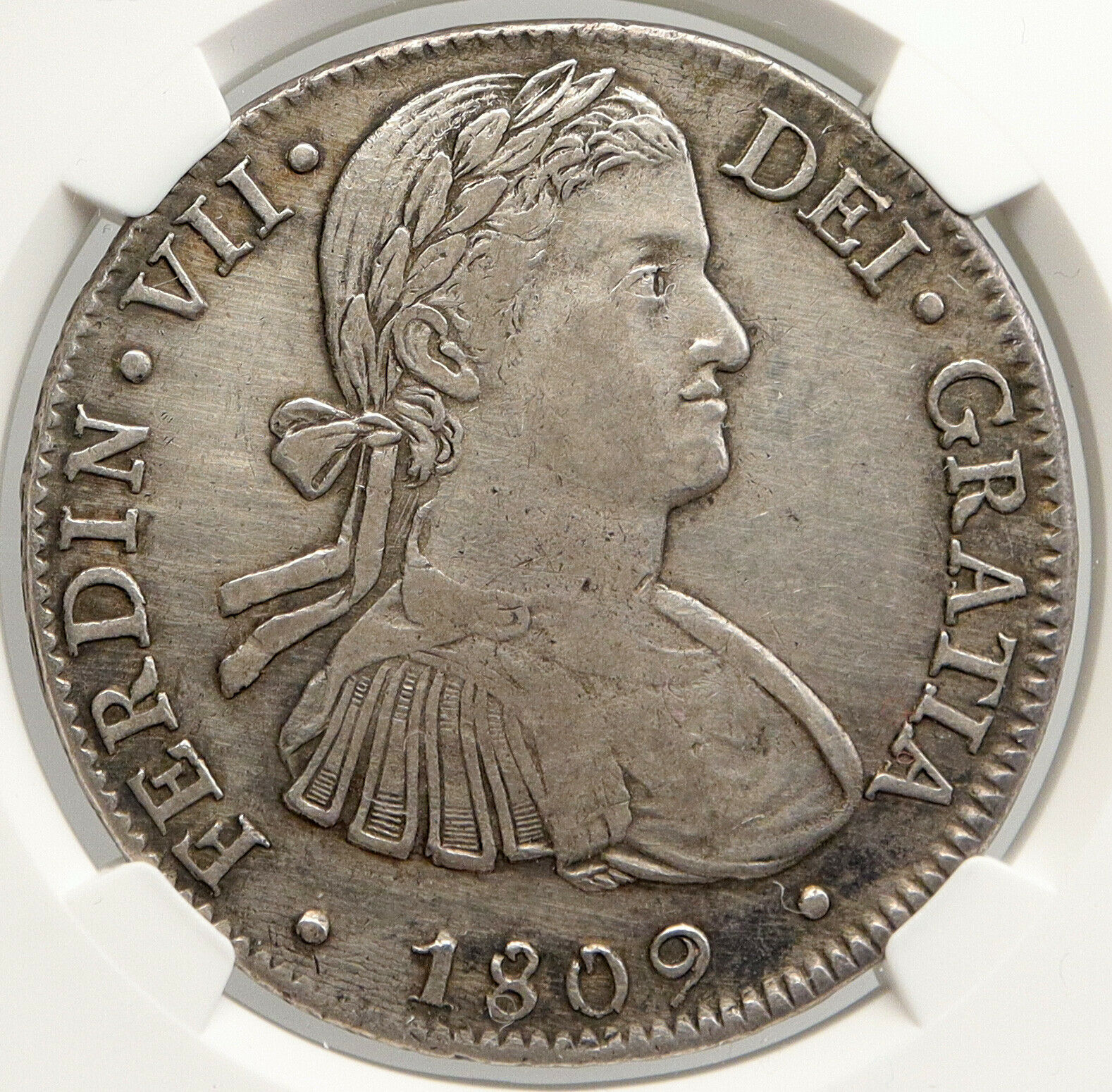 1809 MoTH MEXICO SPAIN King FERDINAND VII Old Silver 8 Reales Coin NGC i94019