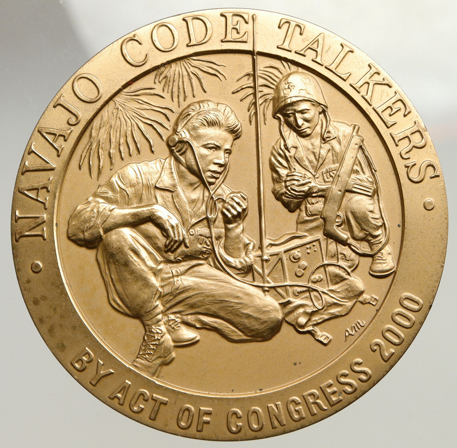 2000 United States USA Marine Corps Navy NAVAJO CODE TALKERS Native Medal i94012