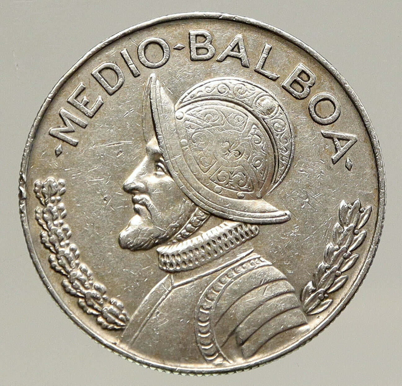 1952 PANAMA Spanish Conquistador Hero VINTAGE Silver 1/2 HALF BALBOA Coin i93205