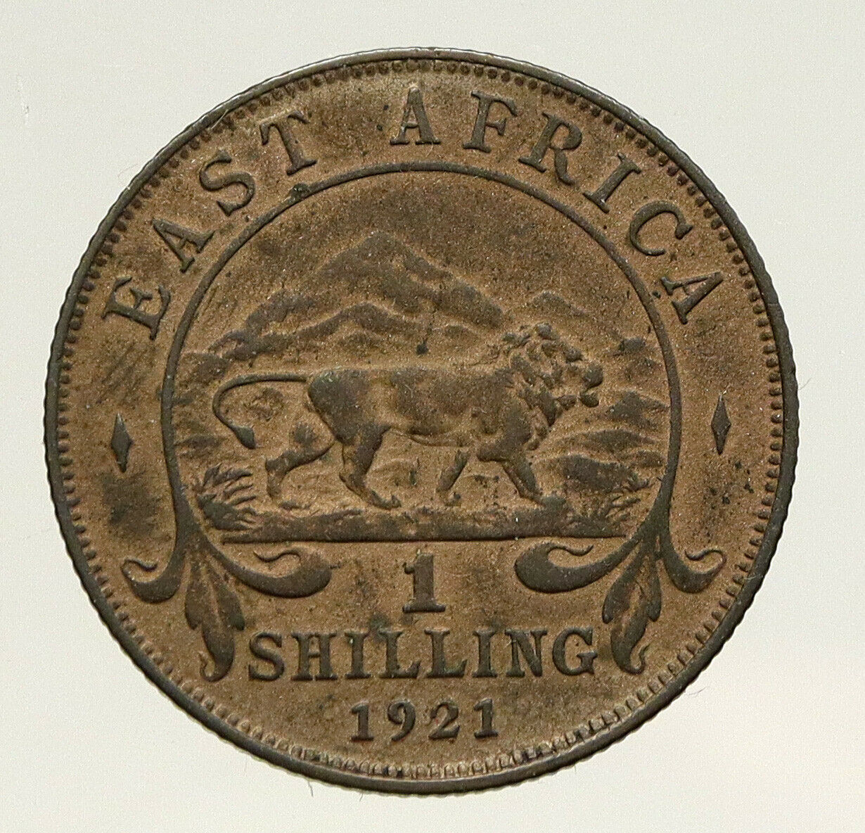 1921 British EAST AFRICA UK King George V RARE OLD Silver Shilling Coin i93194