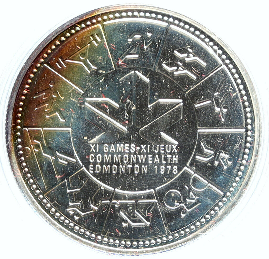 1978 CANADA Elizabeth II Edmonton Commonwealth Game Prooflike Silver Coin i98988