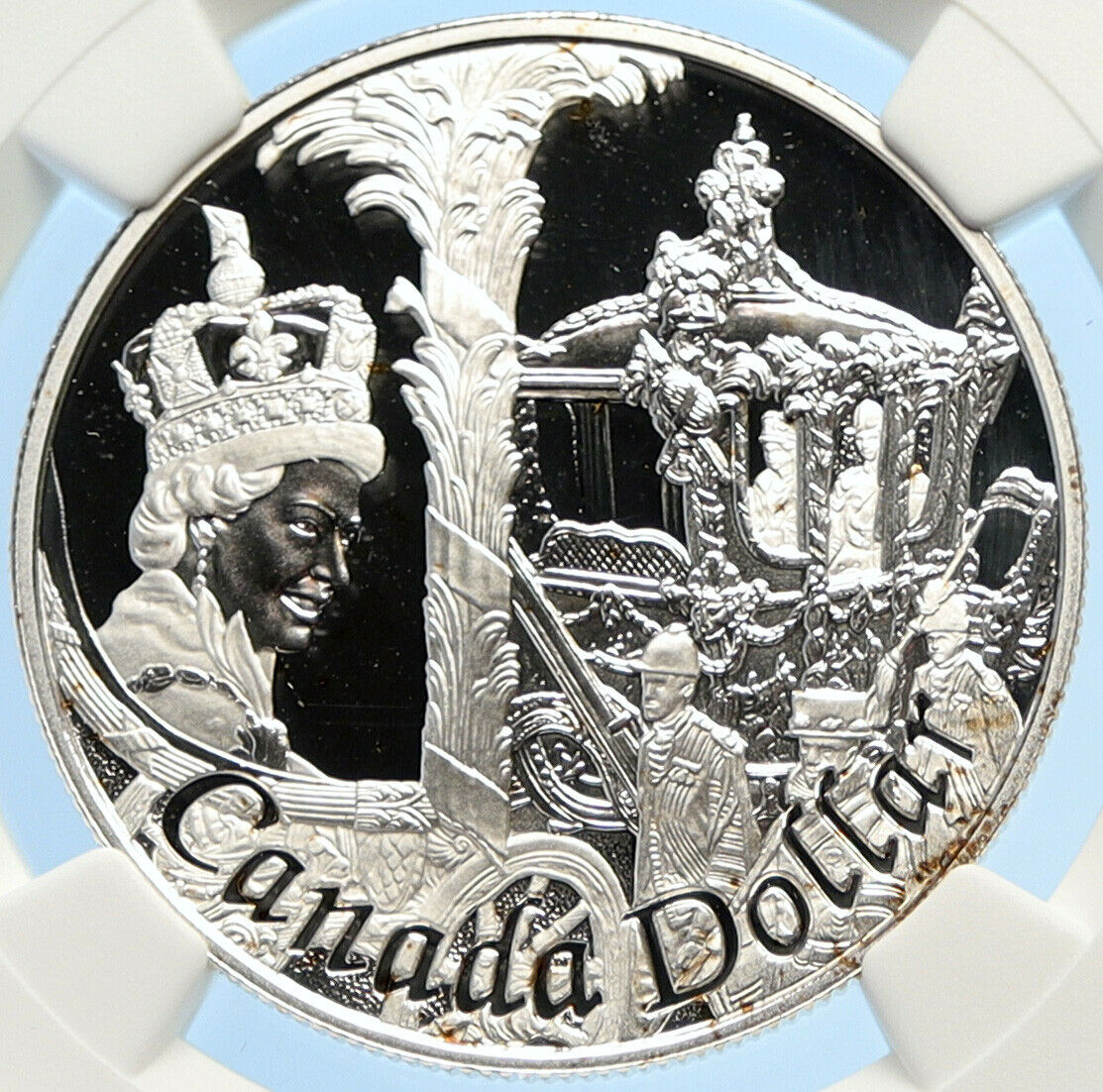 2002 CANADA UK Queen Elizabeth II JUBILEE Proof SILVER Dollar Coin NGC i97521