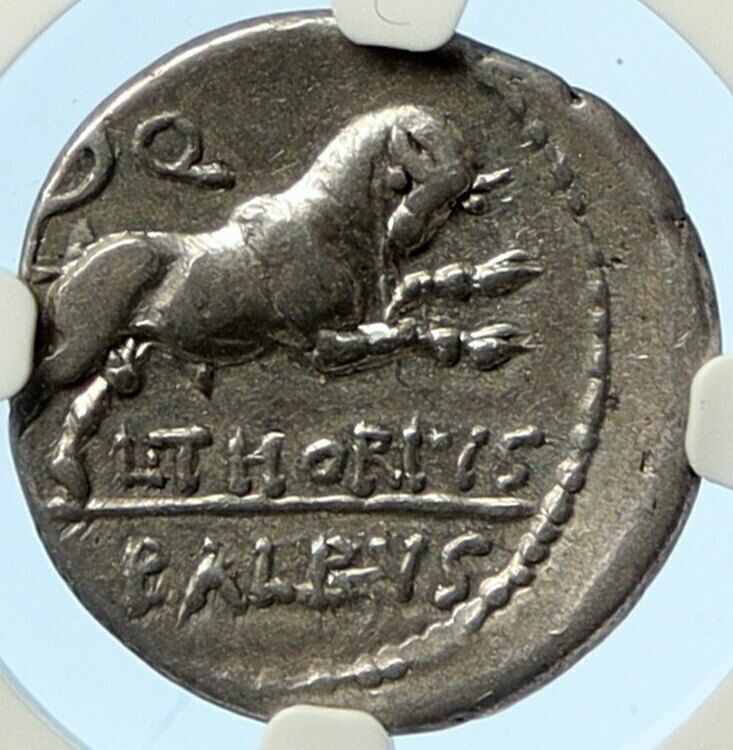 Roman Republic 105BC Rome Genuine Ancient Silver Coin JUNO Cult BULL NGC i99684