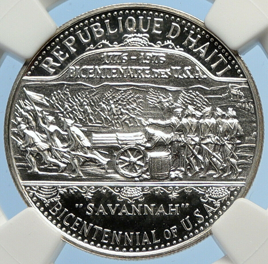 1976 HAITI 200 Years UNITED STATES Silver Proof 25 Gourde Hatian Coin NGC i97519