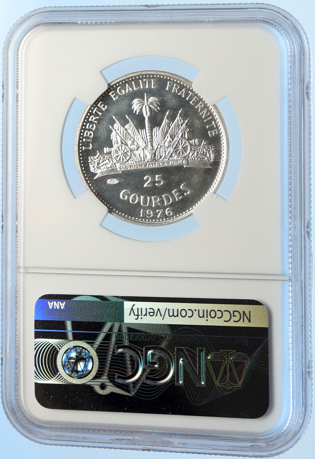 1976 HAITI 200 Years UNITED STATES Silver Proof 25 Gourde Hatian Coin NGC i97519