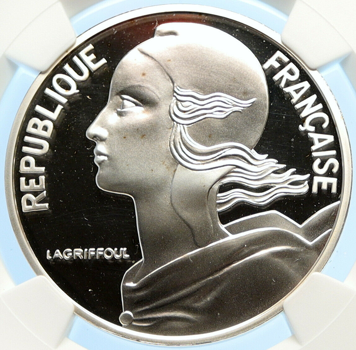 2000 FRANCE Large LIBERTY ART Lagriffoul Proof Silver 10 FRANCS NGC Coin i97522