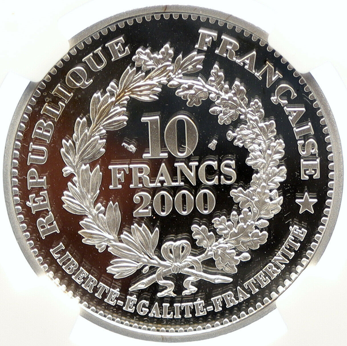 2000 FRANCE Large LIBERTY ART Lagriffoul Proof Silver 10 FRANCS NGC Coin i97522