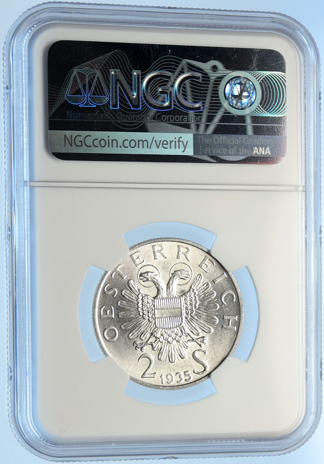 1935 AUSTRIA Dr. Karl Lueger Austrian Silver Antique 2 Shillings Coin NGC i98398