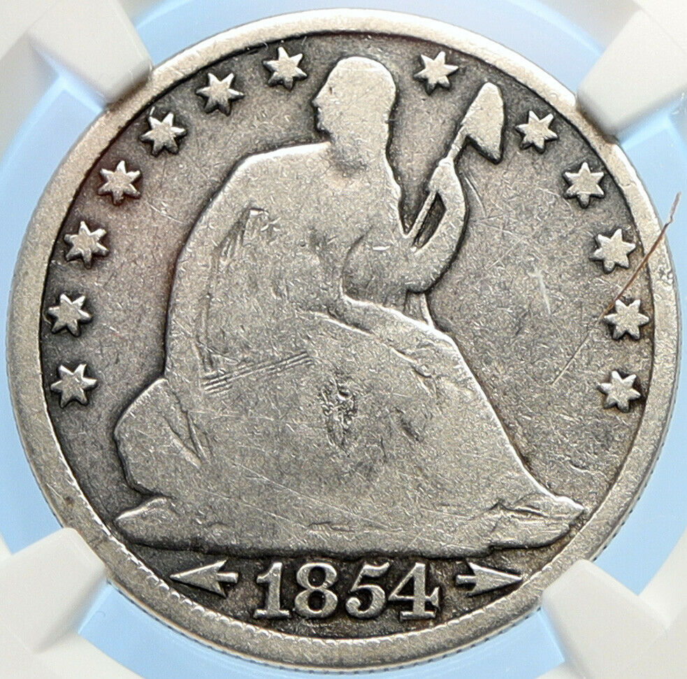 1854 O UNITED STATES US Silver SEATED LIBERTY Half Dollar Coin EAGLE NGC i98383