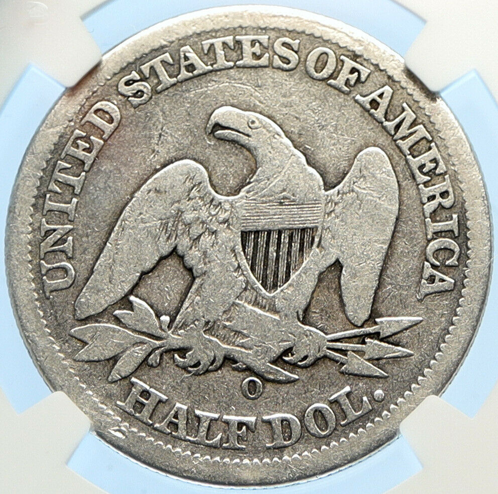 1854 O UNITED STATES US Silver SEATED LIBERTY Half Dollar Coin EAGLE NGC i98383