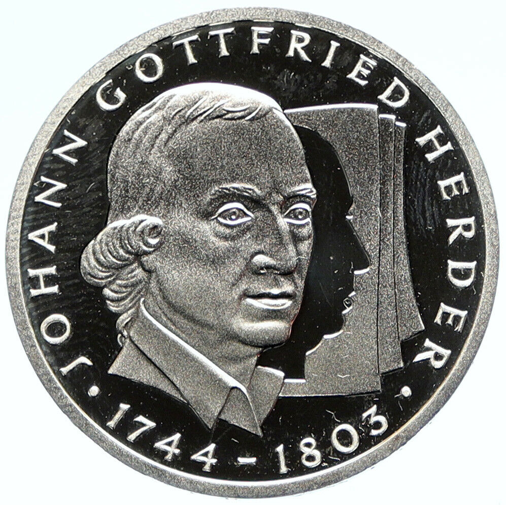 1994 G Germany JOHANN GOTTFRIED HERDER Vintage Proof Silver 10 Mark Coin i98838