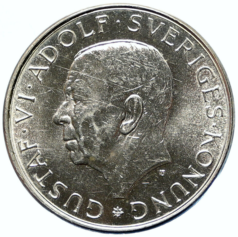 1972 Sweden KING GUSTAF VI Signature Vintage Old BU Silver 10 Kronor Coin i98856