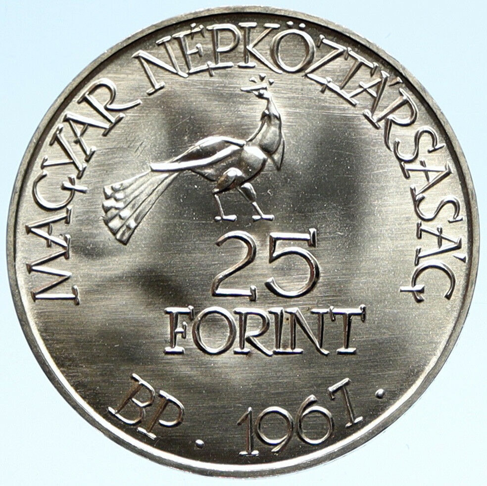 1967 HUNGARY Vintage OLD Proof Silver 25 Forint Coin i98851