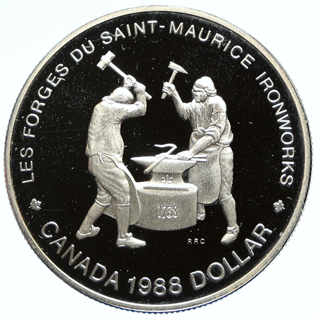 1988 CANADA UK ELIZABETH II Saint-Maurice Ironworks PROOF Silver $ Coin i98852