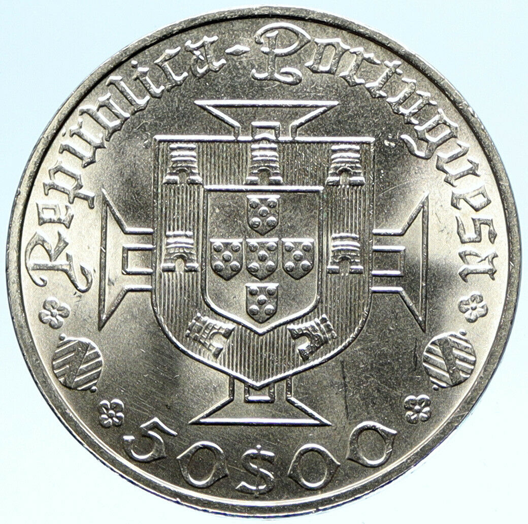 1969 PORTUGAL with VASCO DA GAMA Explorer VINTAGE Silver 50 Escudos Coin i98858