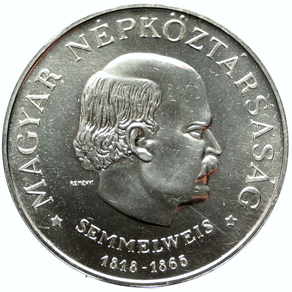 1968 HUNGARY 150Yrs Ignzas Semmelweis Vintage BU Silver 50 Forint Coin i98863