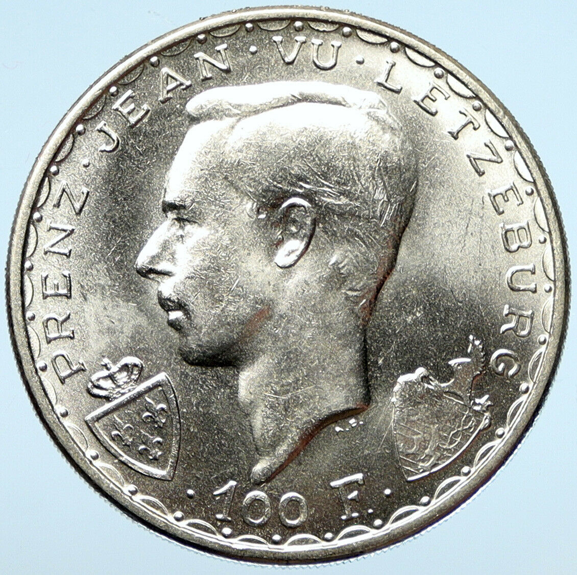 1946 LUXEMBOURG Charlotte LETZBURG John the Blind OLD BU Silver 100F Coin i99037