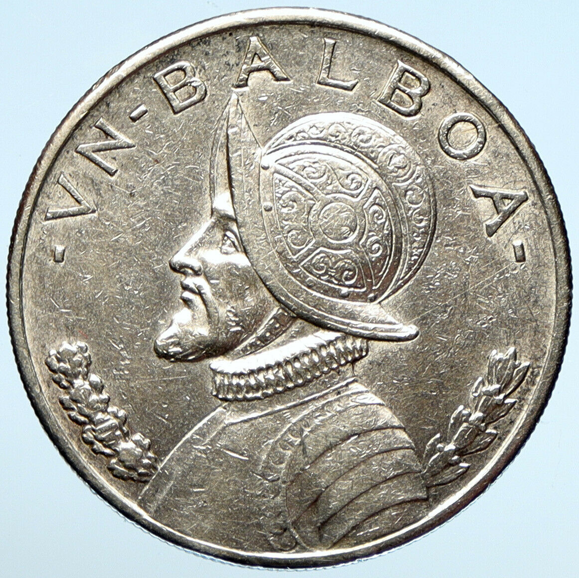 1934 PANAMA Large CONQUISTADOR BALBOA Liberty Vintage OLD Silver Coin i99028