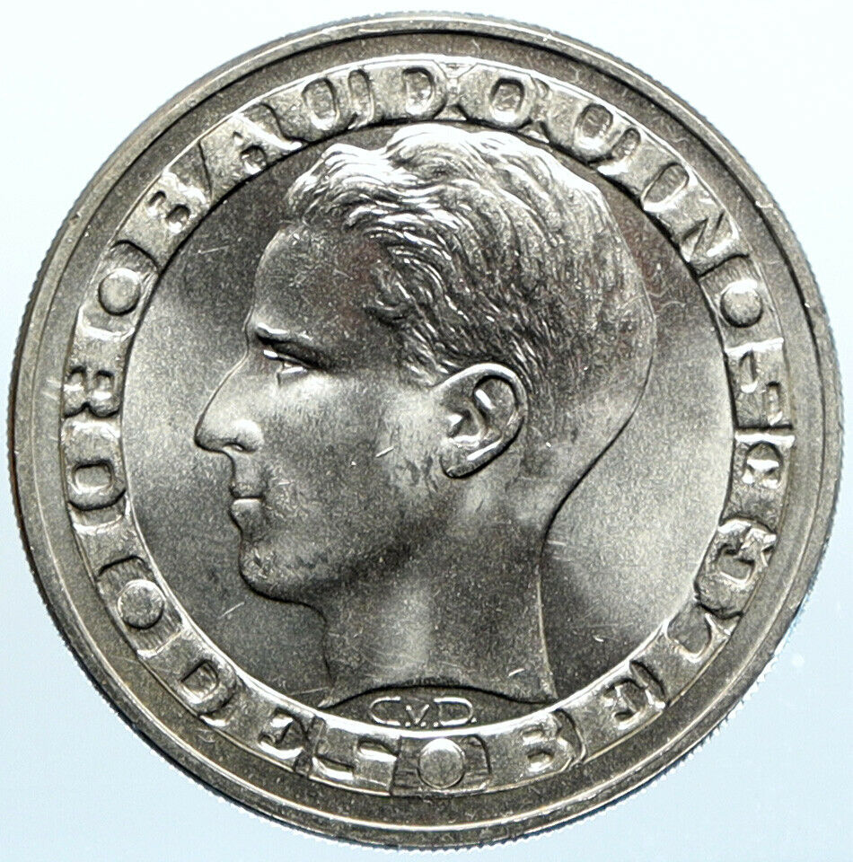 1958 BELGIUM BRUSSELS WORLD's FAIR 58 Baudouin BU Silver 50 Francs Coin i99045