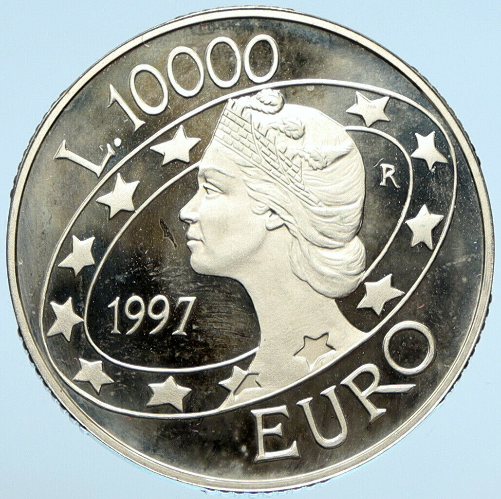 1997 SAN MARINO Italy EUROPA MILLENNIUM Old Euro Silver 10000 Lire Coin i99039