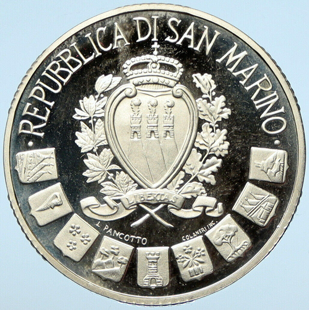 1997 SAN MARINO Italy EUROPA MILLENNIUM Old Euro Silver 10000 Lire Coin i99039