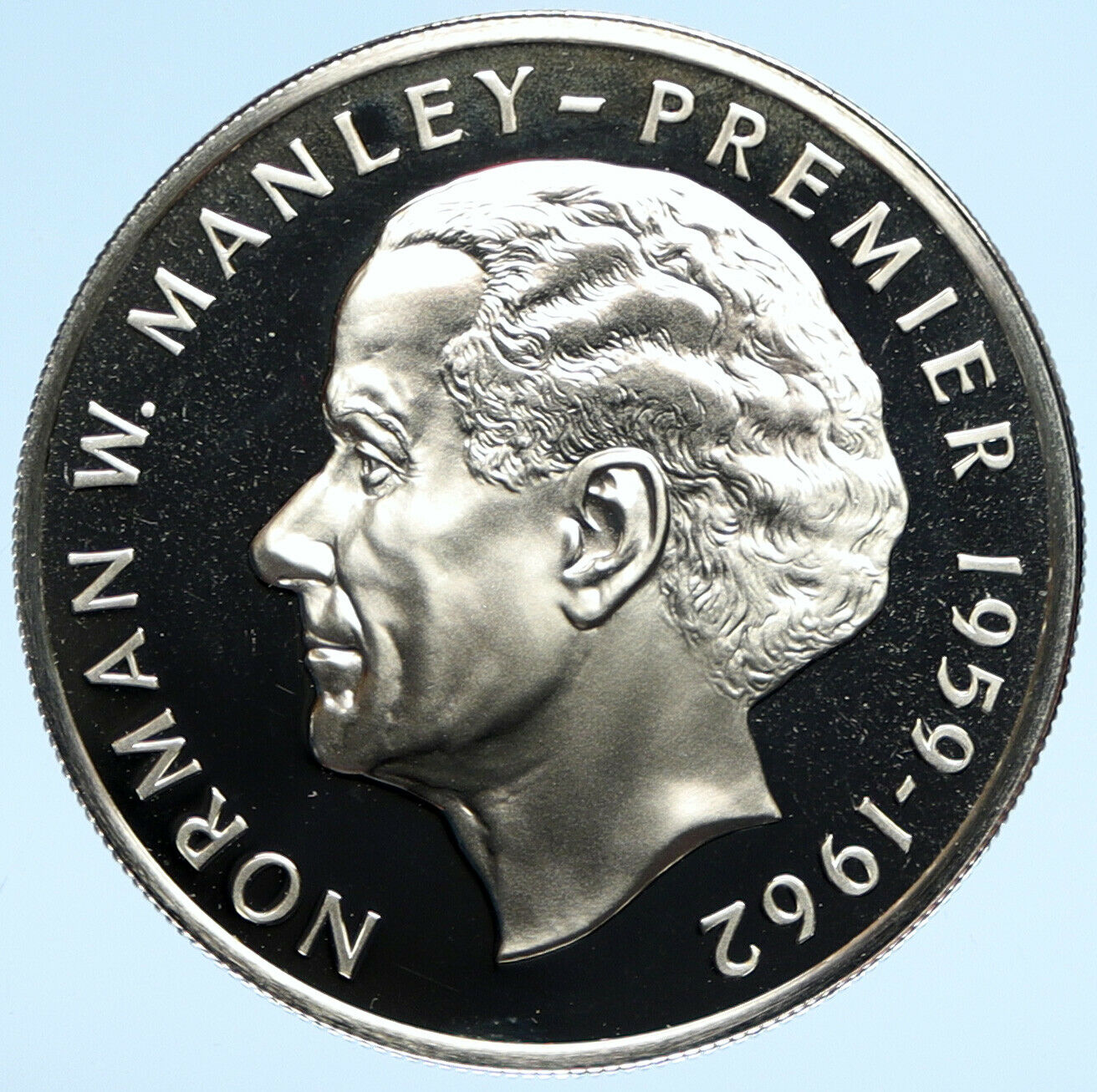 1976 JAMAICA HUGE Premier Norman W. Manley OLD Proof Silver 5 Dollar Coin i98940