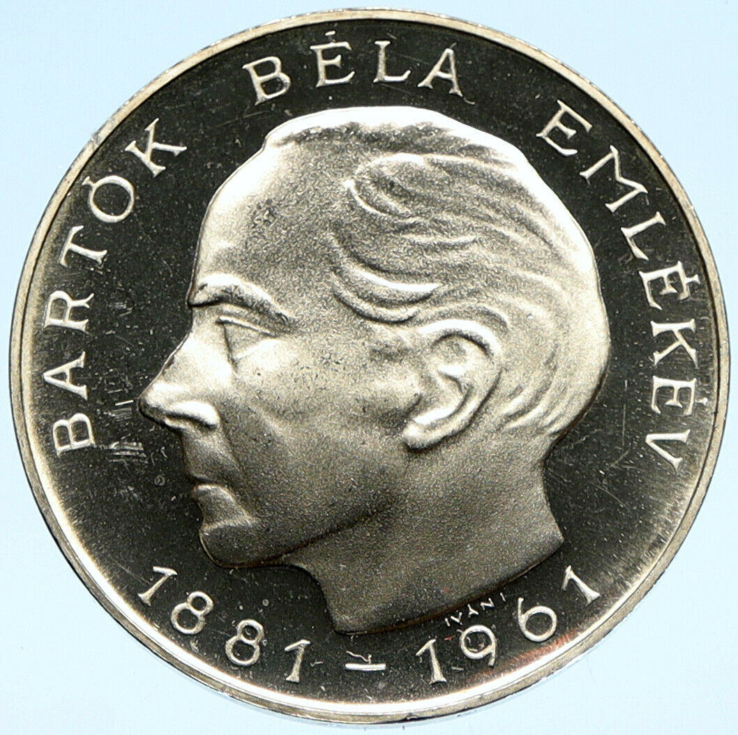 1961 HUNGARY Musician OPERA Antique Bela Bartok PRF Silver 50 Forint Coin i98948