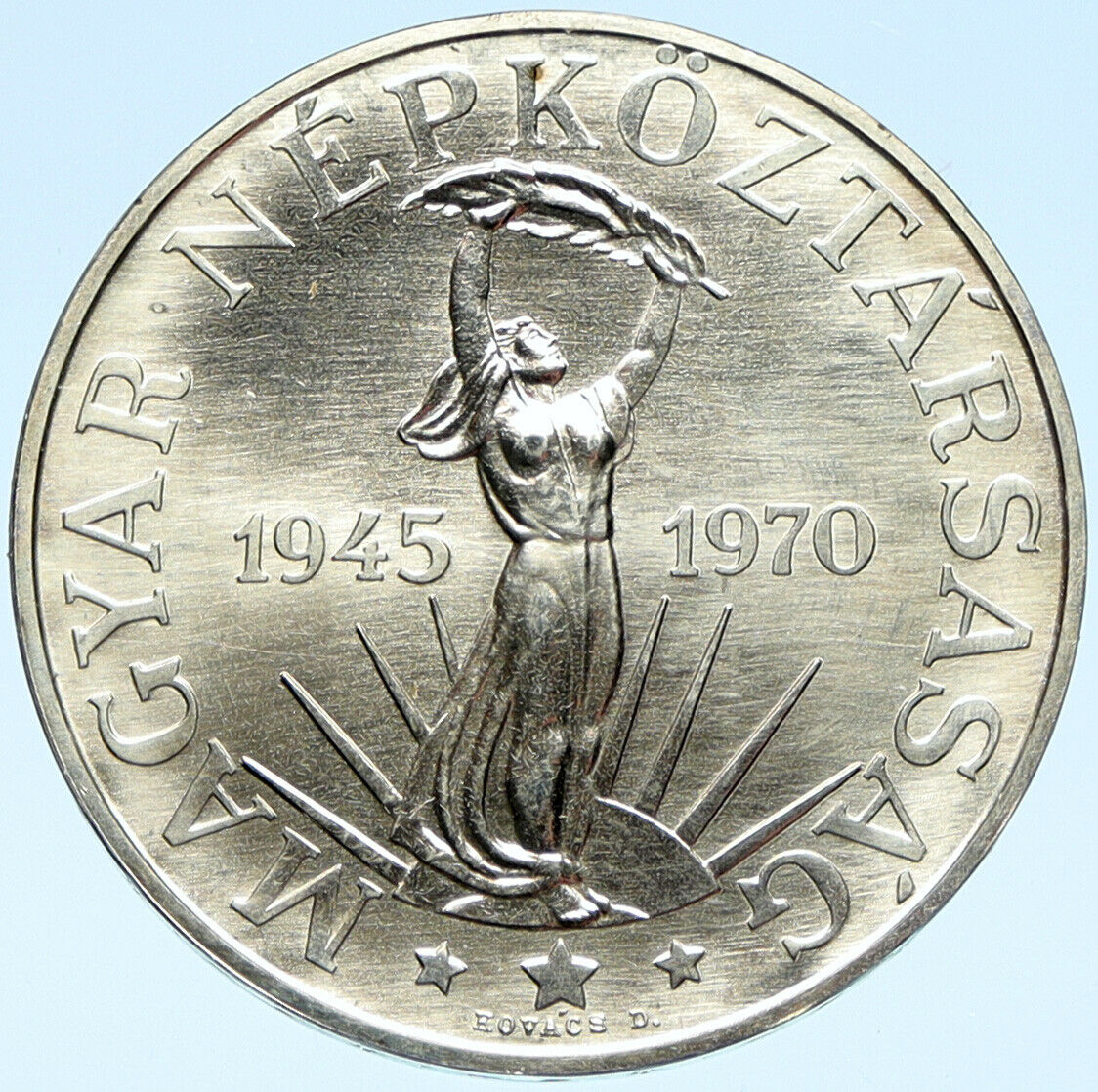 1970 HUNGARY 25 Yrs LIBERATION Vintage OLD Proof Silver 50 Forint Coin i99010