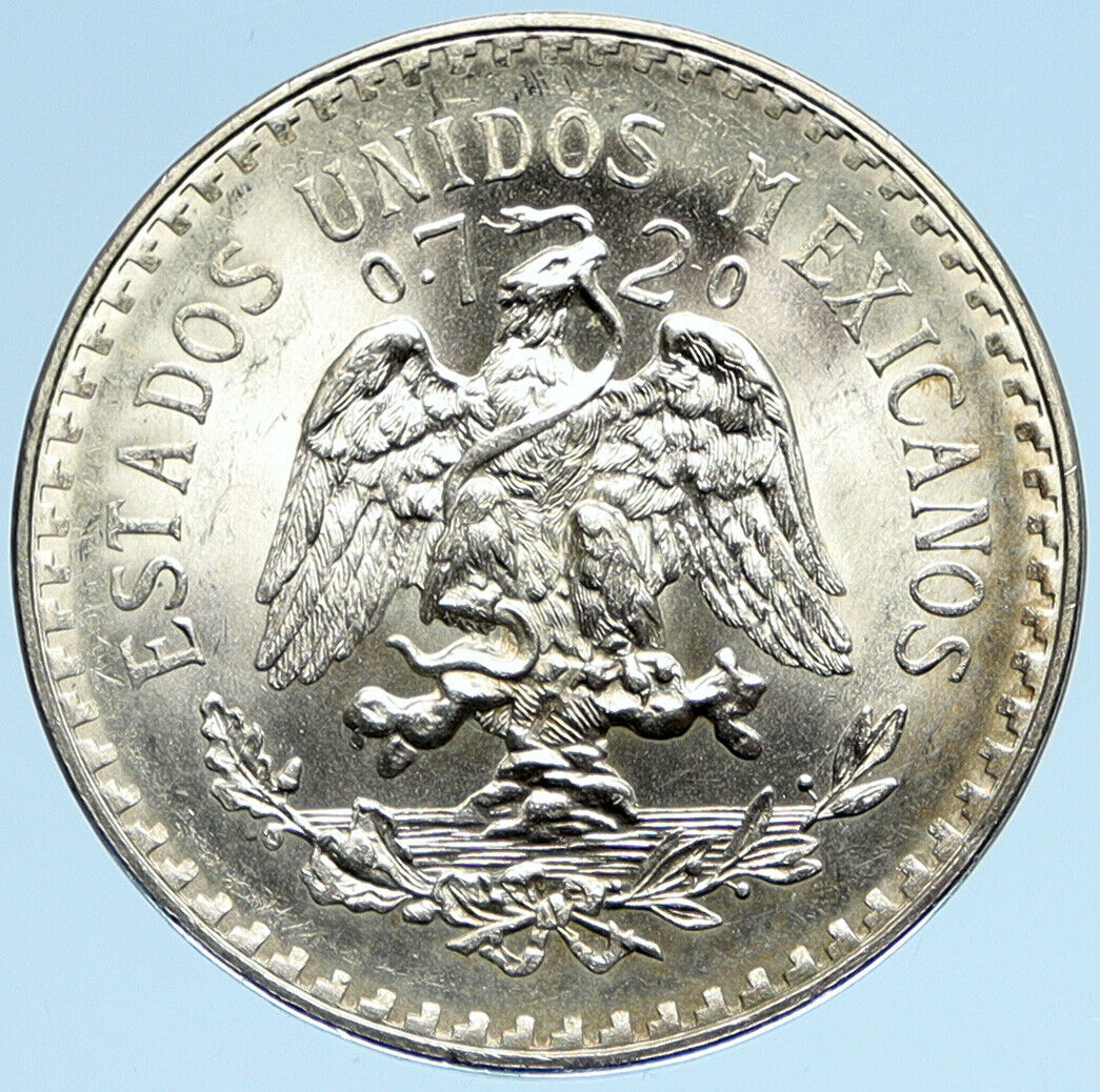 1944 MEXICO Eagle Liberty Cap Large Vintage OLD Silver Peso Mexican Coin i98873