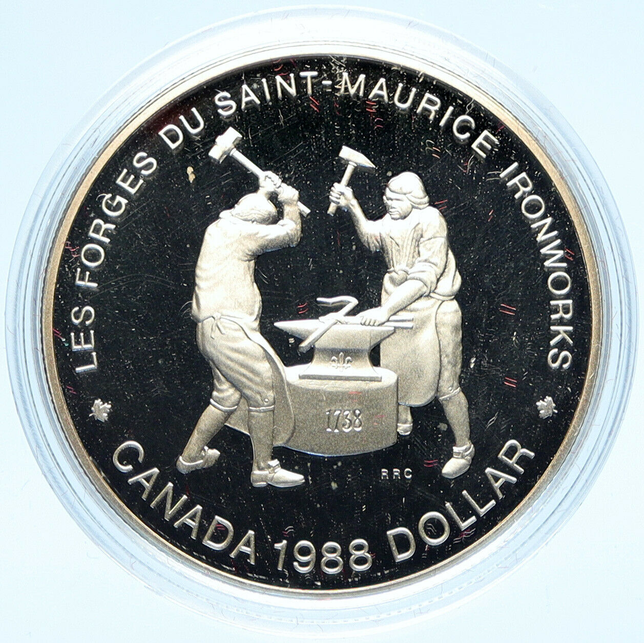 1988 CANADA UK ELIZABETH II Saint-Maurice Ironworks PROOF Silver $ Coin i98938