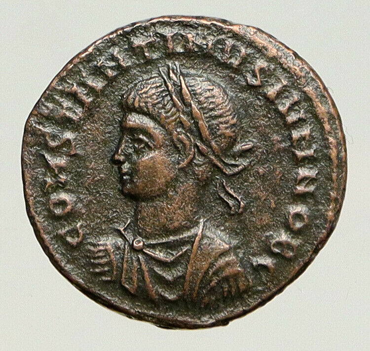 CONSTANTINE II Jr Constantine the Great son Ancient OLD Roman Coin Wreath i94059