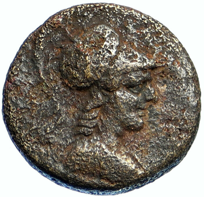 APAMEIA PHRYGIA 88BC Athena Gemini Caps Eagle Original Ancient Greek Coin i99461