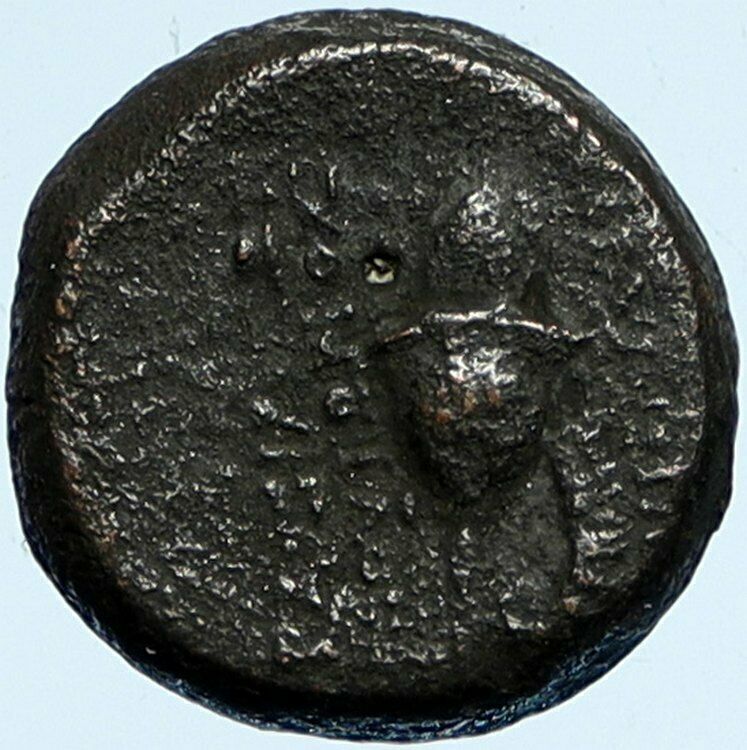 TRYPHON Rare Ancient 142AD Seleukid Authentic Ancient Greek Coin w HELMET i99878