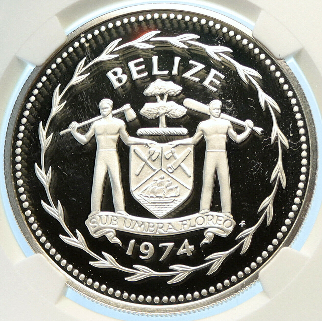 1974 BELIZE Avifauna Scarlet Macaw BIRD VINTAGE Proof Silver $10 Coin NGC i98426