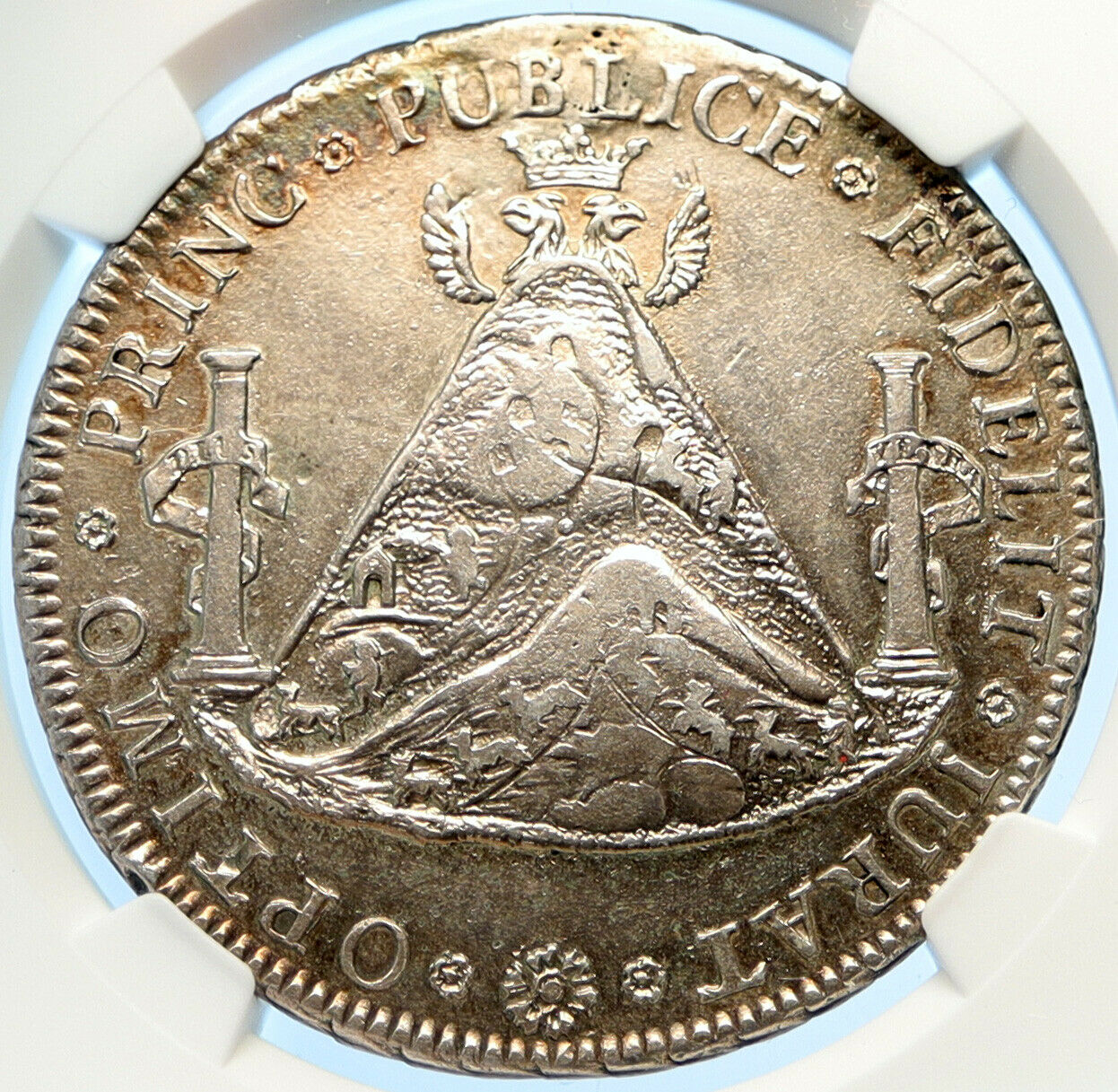 1808 BOLIVIA Spain KING FERDINAND VII Proclamation OLD Silver Medal NGC i98412