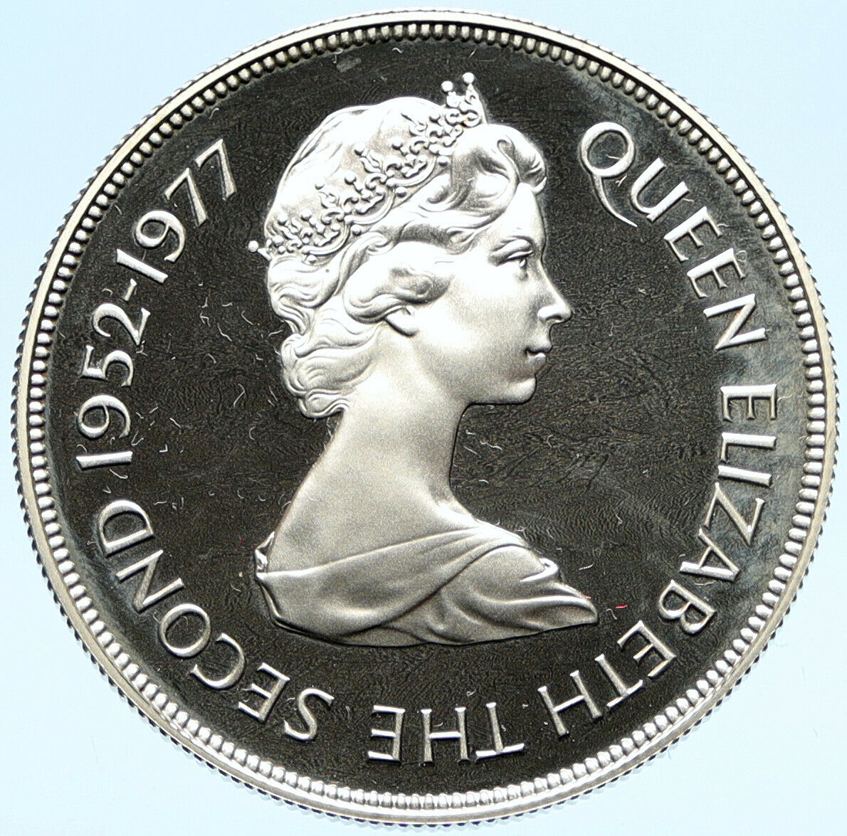 1977 JERSEY UK Queen Elizabeth II ACCESSION Proof Silver 25 Pence Coin i98797