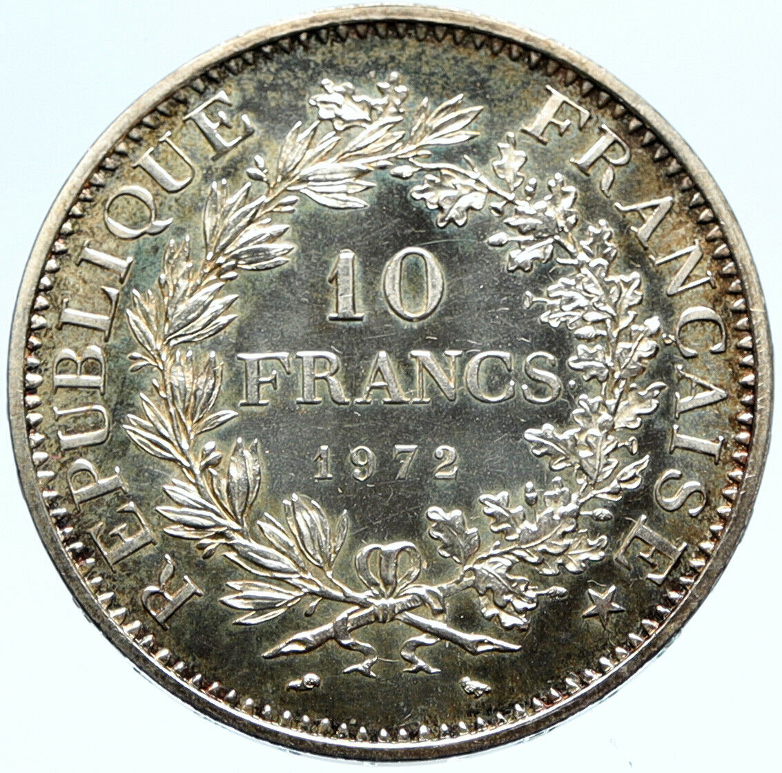 1972 FRANCE Large HERCULES Motto VINTAGE PF Silver 10 FRANCS French Coin i98796