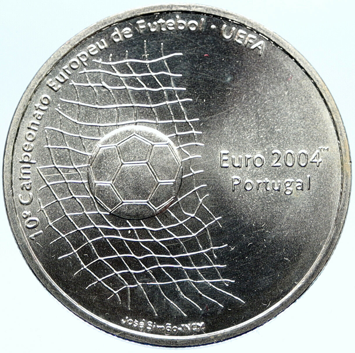 2001 PORTUGAL UEFA Euro 2004 Soccer Champion BU Silver 1000 Escudos Coin i98795