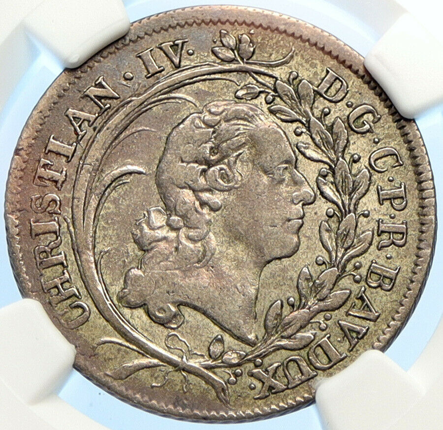 1765 M GERMAN States PFALZ COUNT CHRISTIAN IV Silver 20 Kreuzer Coin NGC i98414