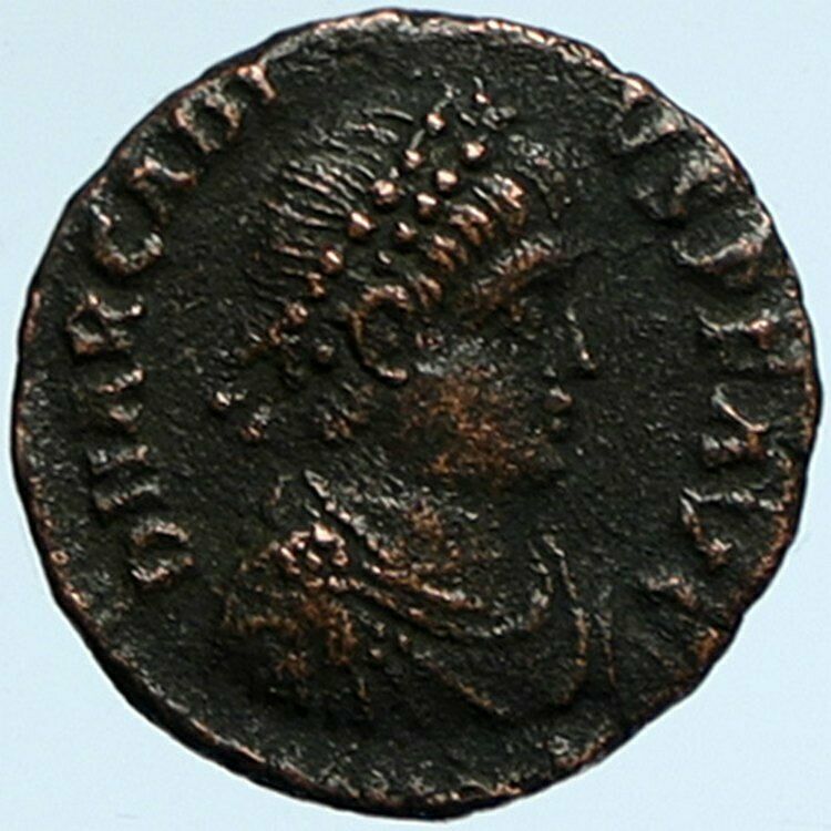 ARCADIUS 395AD ANTIQUE Ancient VINTAGE Roman Coin VICTORY Angel CROWNING i99751