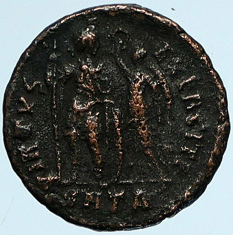 ARCADIUS 395AD ANTIQUE Ancient VINTAGE Roman Coin VICTORY Angel CROWNING i99751