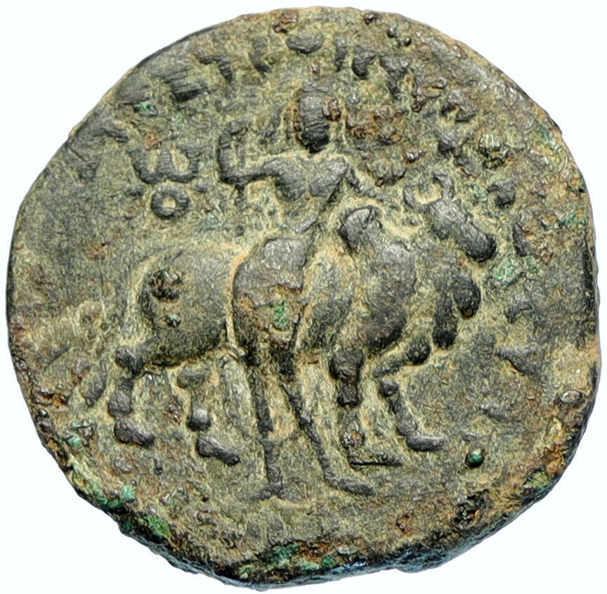 VIMA KADPHISES of Kushan Empire North INDIA Ancient Greek Coin BULL SIVA i99914