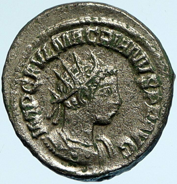 EMPEROR MACRIANUS Vintage Ancient 260AD OLD Silver Roman Coin MARS i99796