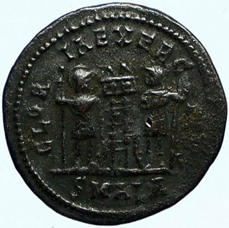 CONSTANTINE I the Great Authentic ALEXANDRIA Ancient Roman Coin SOLDIERS i99899